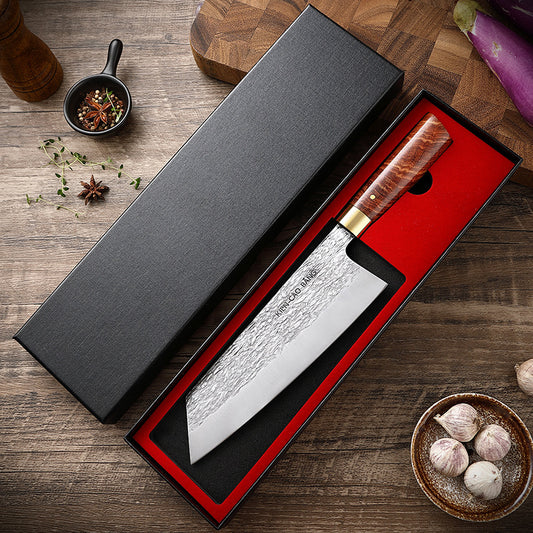Cuchillo de Cocina Profesional Acero Inoxidable Alto Cromo con Mango de Madera Maciza