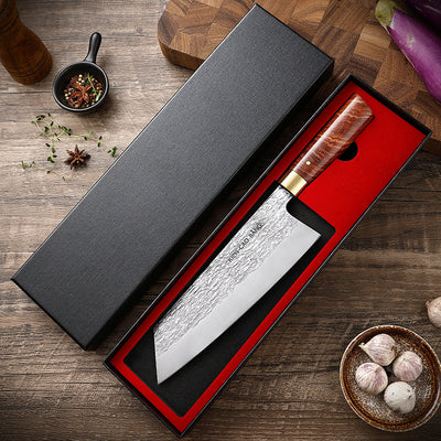Cuchillo de Cocina Profesional Acero Inoxidable Alto Cromo con Mango de Madera Maciza