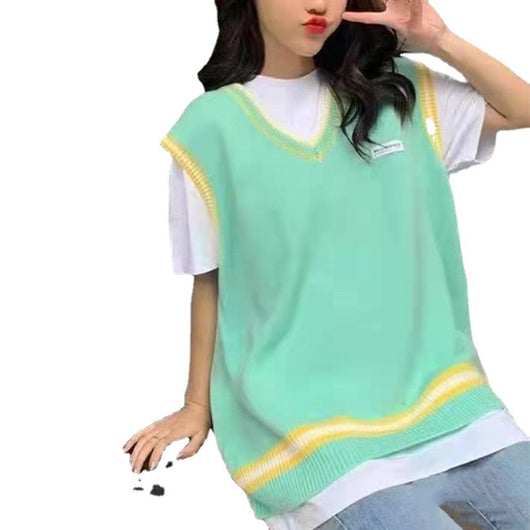 Chaleco de Punto sin Mangas Otoñal Estilo 'Lazy'