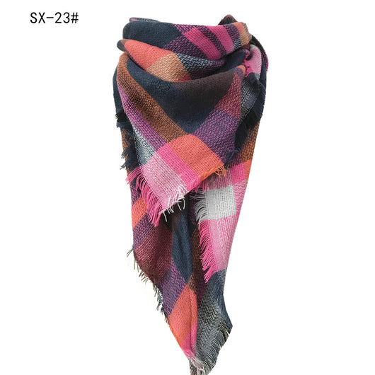 Pañuelo Cuadrado Tartán Multicolor Efecto Cachemira - Image 49