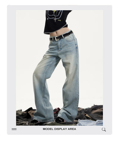 Jeans Vintage Desgastado Suelto con Efecto Whiskers para Mujer - Image 9