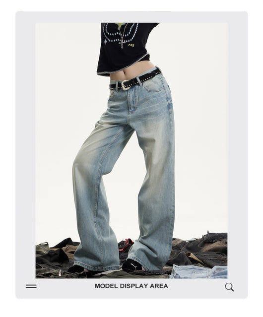 Jeans Vintage Desgastado Suelto con Efecto Whiskers para Mujer - Image 9