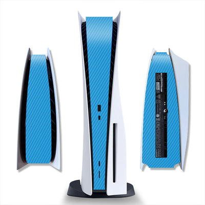 Brushed silver metal texture skin for PlayStation 5 Digital Edition console, shown from front and side views. - Image 4