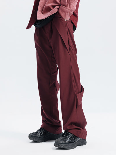 Pantalones Rectos Acampanados con Drapeado Casual - Image 6