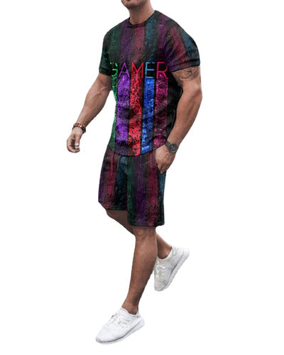 Traje Suelto de Manga Corta 3D para Hombre - Diseño Moderno y Versátil - Image 3