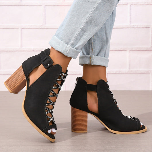 Sandalias de Tacón Grueso para Mujer Talla Grande - Comodidad y Estilo - Image 11