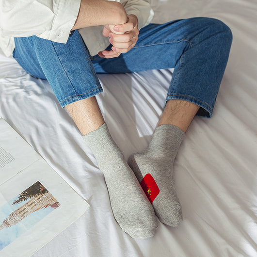 Calcetines Estampados de Algodón para Hombre Caña Media