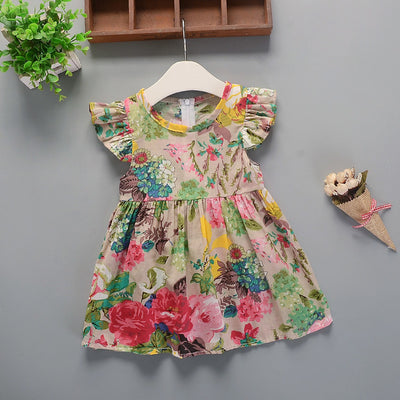 Vestido Infantil Algodón Floral Estampado para Verano - Image 3