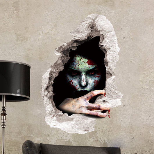 Pegatina 3D Fantasma Ensangrentado Roto - Decoración Halloween Terrorífica - Image 3