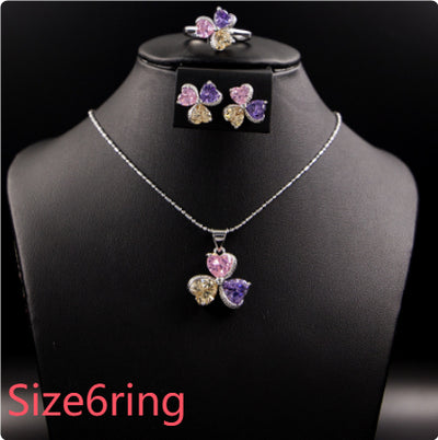 Conjunto de Joyería Trébol de Zirconia para Mujer - Image 12