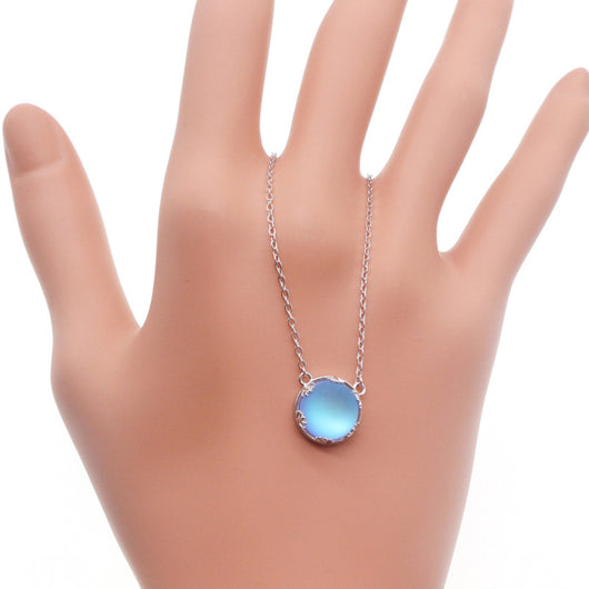 Collar de Plata 925 con Piedra Luna y Colgante Rama