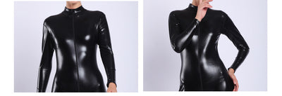 Enterizo de Cuero Sintético Brillante para Mujer - Image 30