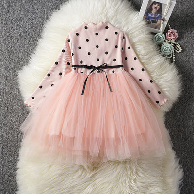 Vestido de Tul Elegante para Bebé Niña - Manga Larga Primavera Invierno