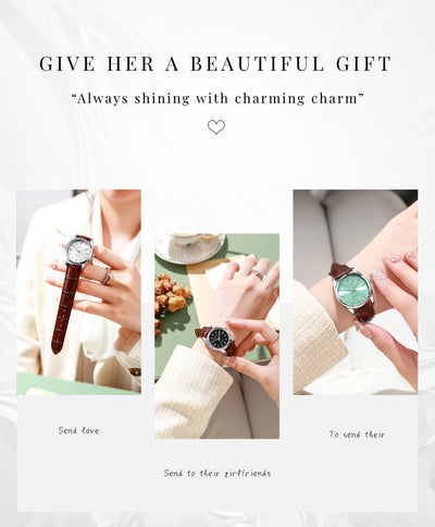 Reloj de Pulsera para Mujer con Correa de Cuero Genuino y Movimiento de Cuarzo Luminoso - Image 9
