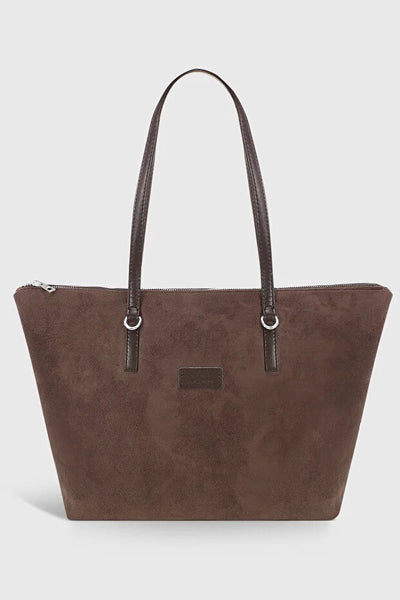 Bolso Shopper de Gamuza Marrón para Mujer - Image 6