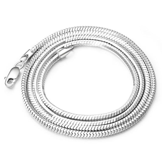 Cadena de Plata Esterlina 925 con Baño de Platino - Estilo Coreano Unisex - Image 2