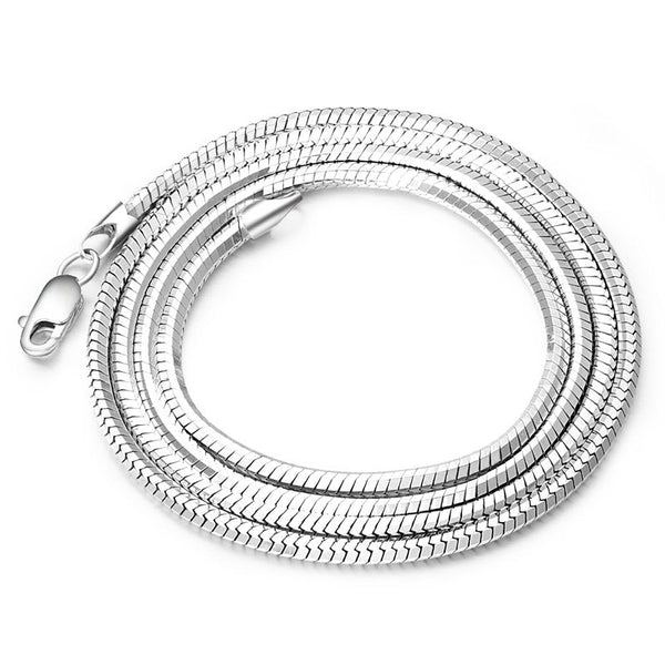 Cadena de Plata Esterlina 925 con Baño de Platino - Estilo Coreano Unisex