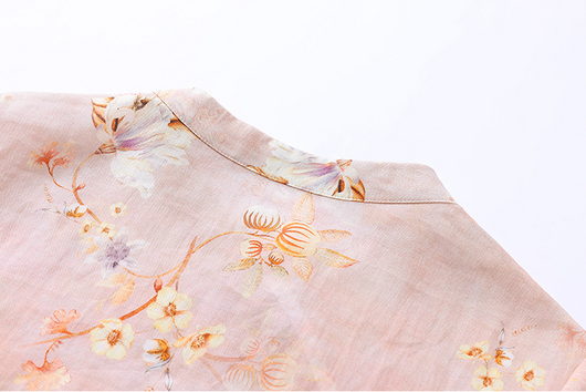 Vestido Vintage Línea A con Cuello de Pie y Estampado - Image 9