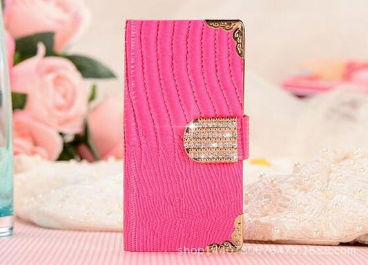 Cartera Protectora 5G Diamond con Funda de Cuero para iPhone 5S