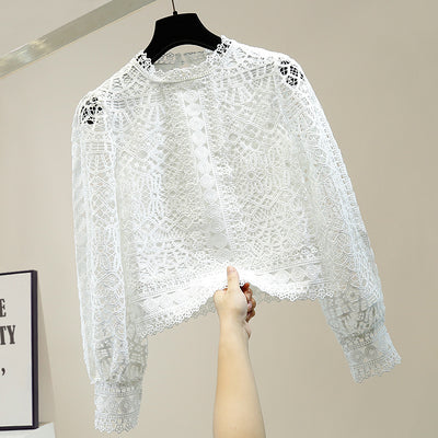 Blusa de Encaje Calado Manga Larga - Image 13