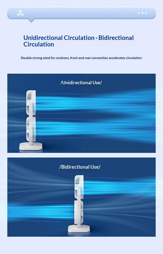 Ventilador Eléctrico Doble Capa USB Recargable de Dos Cabezales - Image 16