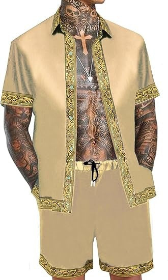 Conjunto Hawaiano Hombre: Camisa y Shorts Holgados de Manga Corta - Image 39