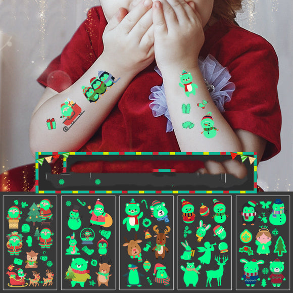 Tatuaje Luminoso Navideño Papá Noel Brillante