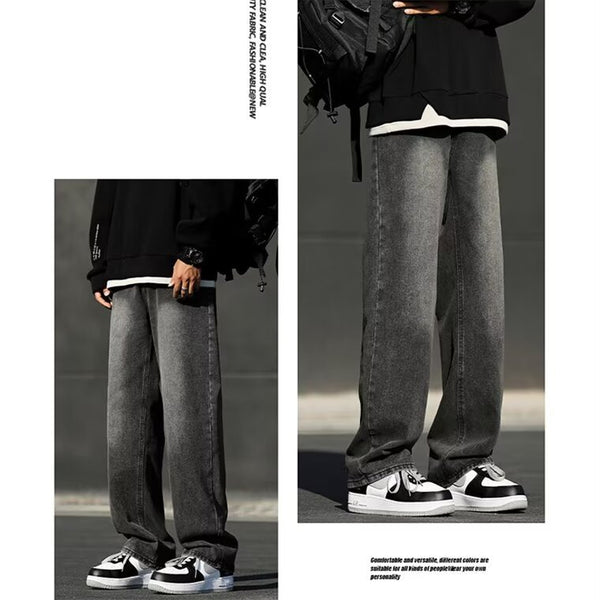 Jeans Negros Ahumados Primavera para Hombre - Corte Clásico Americano