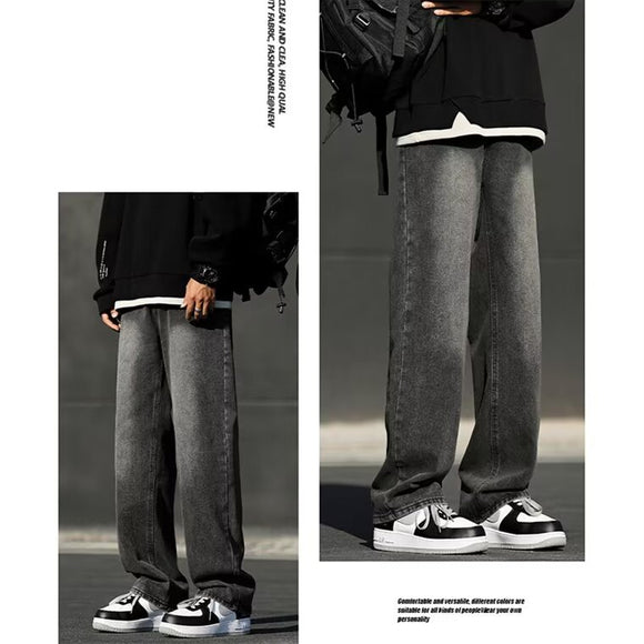 Jeans Negros Ahumados Primavera para Hombre - Corte Clásico Americano