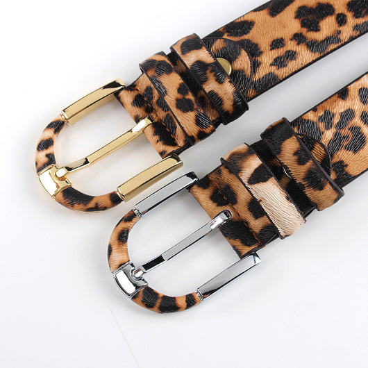 Cinturón de Cuero Estampado Leopardo para Mujer - Image 3