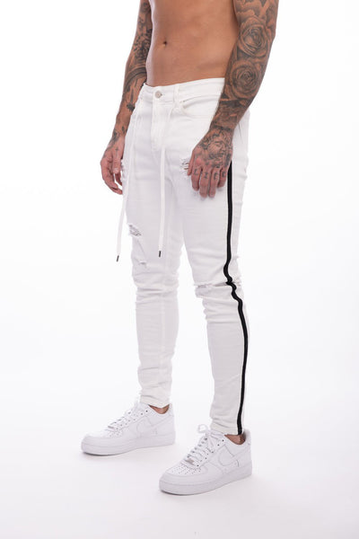 Pantalón Slim Fit con Rasgados y Rayas para Hombre - Image 11