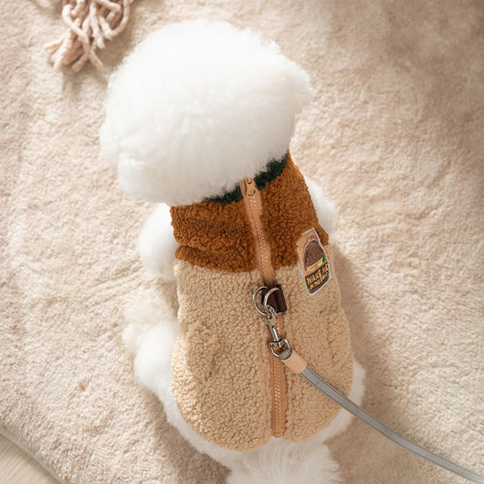 Abrigo Fleece para Perro con Diseño Bloques de Color y Anillo para Correa - Image 8