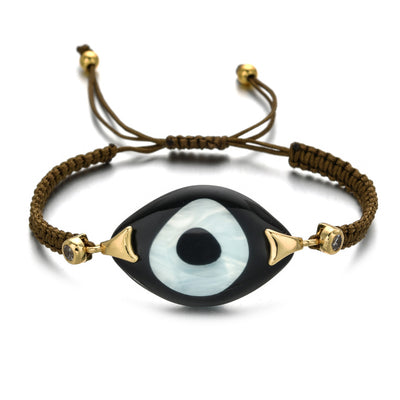 Pulsera Tejida a Mano con Ojo de Demonio Turco en Resina - Image 36