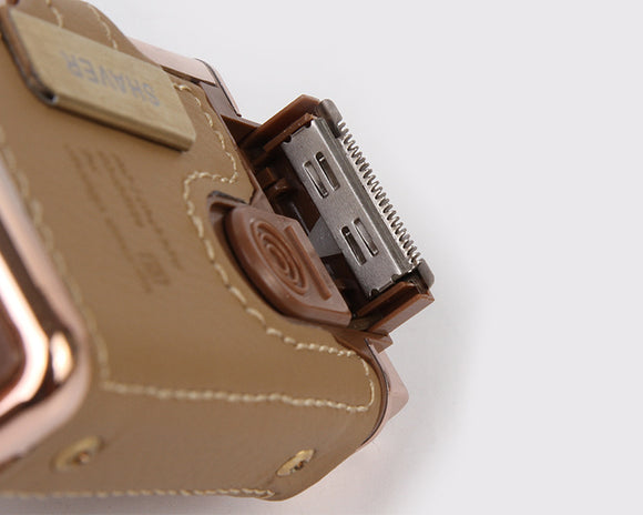 Estuche Doble de Cuero para Afeitadora Eléctrica