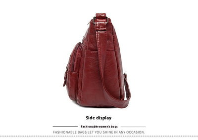 Bolso Mensajero de Cuero con Múltiples Compartimentos y Bolsillos - Image 14