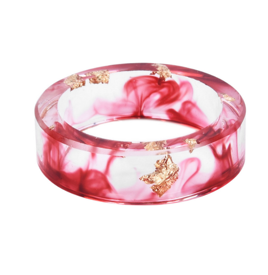 Anillo de Resina con Flores Secas y Laminado Dorado - Joya Artesanal Única - Image 8