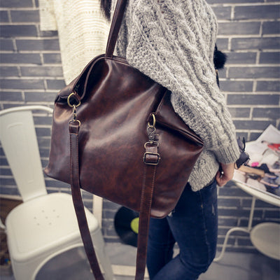 Bolso Vintage de Cuero Grande para Mujer - Estilo Messenger Elegante