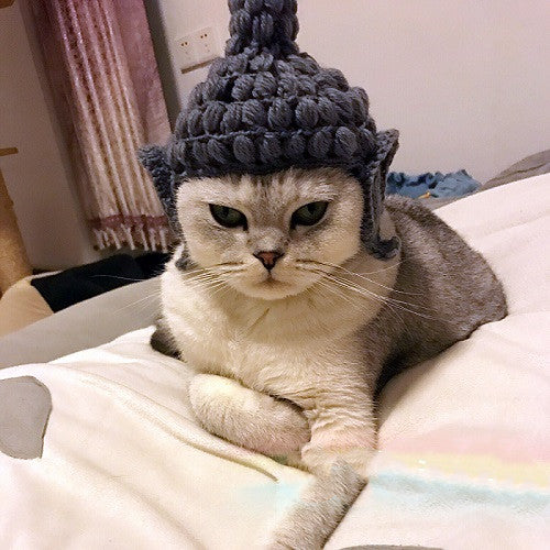 Gorro de Lana Buddha para Gatos - Disfraz Acogedor - Image 3