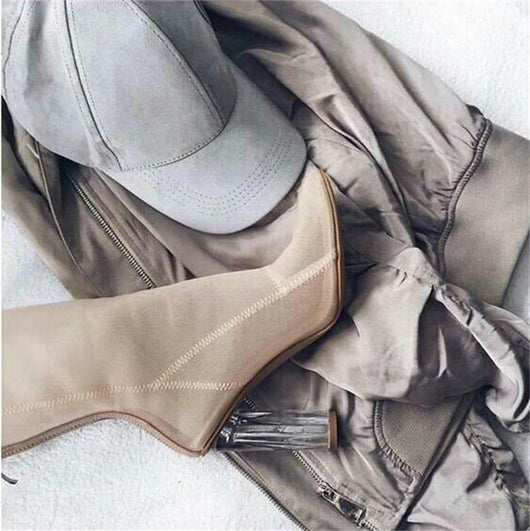 Sandalias de Tacón Grueso Transparentes con Punta Afilada para Mujer - Image 7