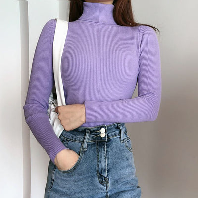 Blusa Tejida Cuello Alto Manga Larga - Image 13