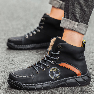 Botas de Cuero Vintage Cosidas a Mano para Hombre - Image 2