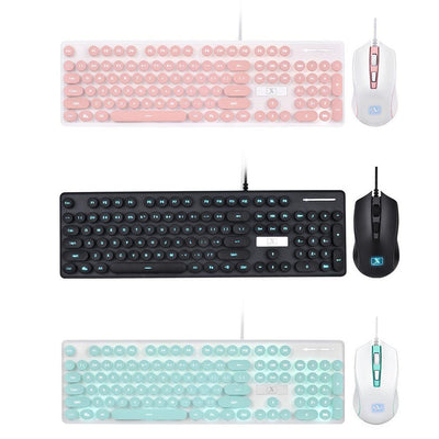 Set Teclado y Ratón Gamer Steampunk Retro con Cable - Image 2