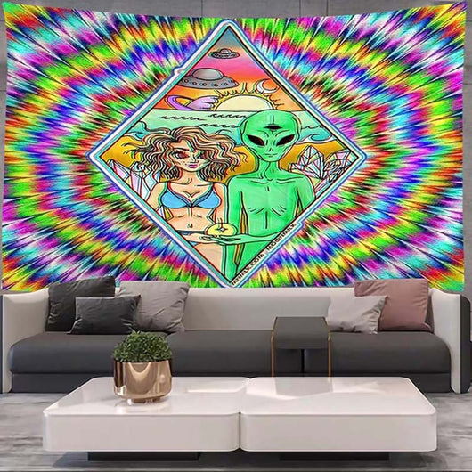Tapiz Decorativo con Estampado Alien - Tela de Fondo para Pared - Image 2