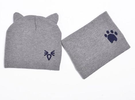 Conjunto Gorro y Bufanda Tejida para Bebé - Protección Invernal con Diseño Gato - Image 10
