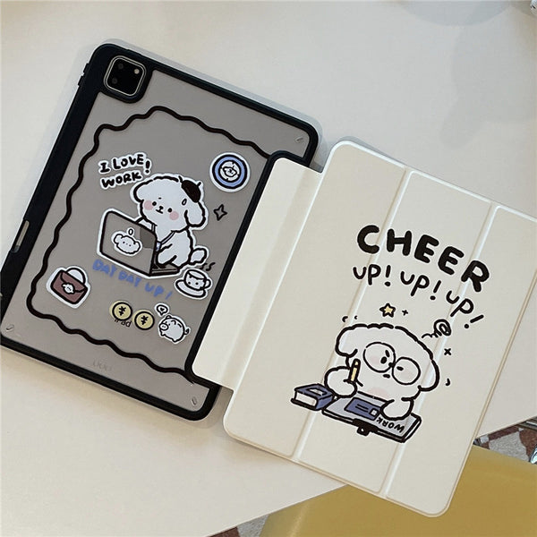 Funda Protectora Acrílica para Tablet con Diseño de Perro Reparador y Soporte para Lápiz