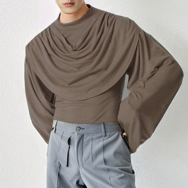 Playera Manga Larga Cuello Alto Slim Fit con Cuello Tipo Swing