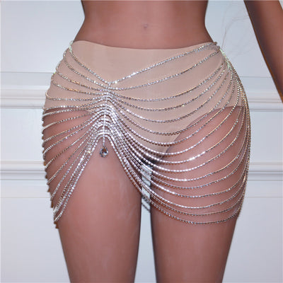 Falda de Danza con Cadena de Cintura y Borlas Brillantes - Image 6