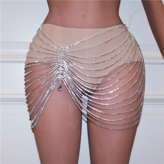 Falda de Danza con Cadena de Cintura y Borlas Brillantes - Image 6