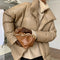 Chaqueta Corta Acolchada en Khaki para Mujer