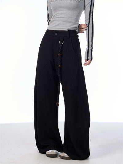 Pantalón de Traje Slim Retro Americano con Efecto Drapeado - Image 4